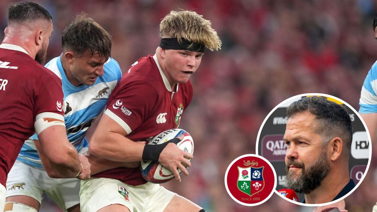 A two layered image of Henry Pollock and Andy Farrell