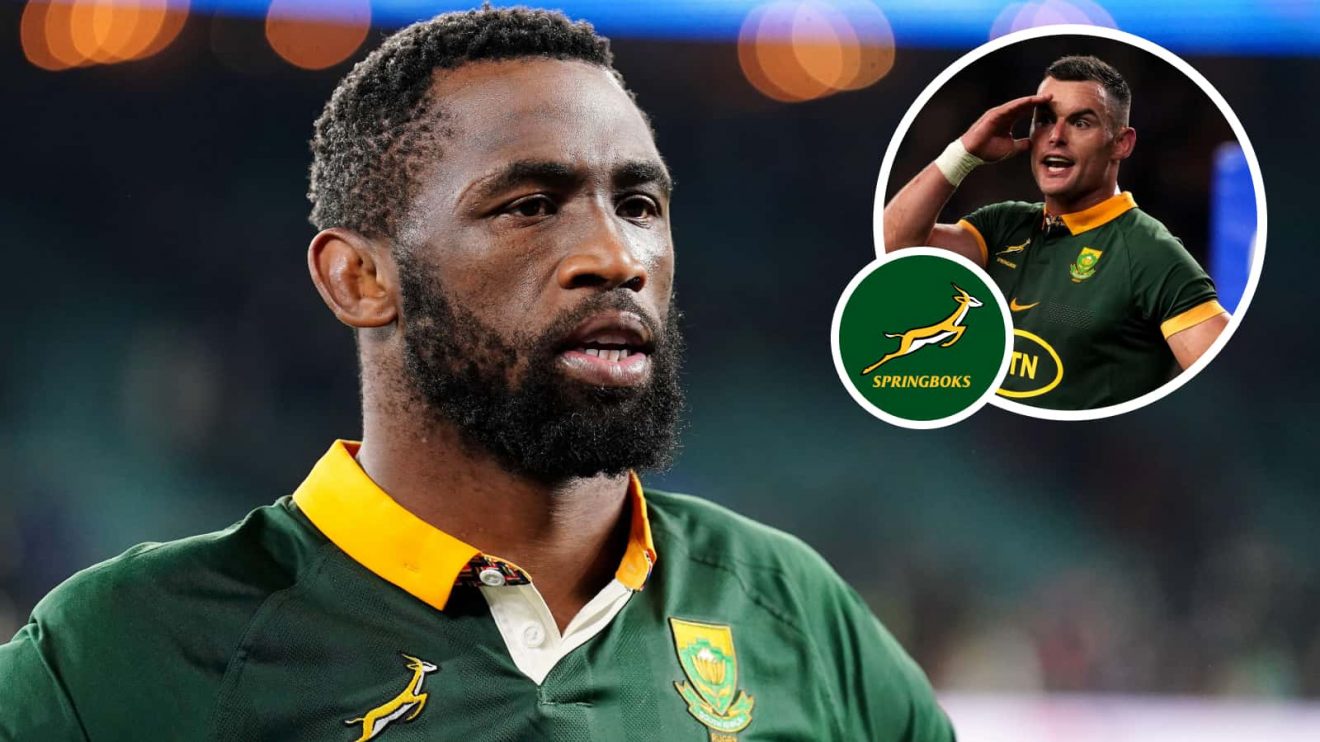 Springboks captain Siya Kolisi and Jesse Kriel.