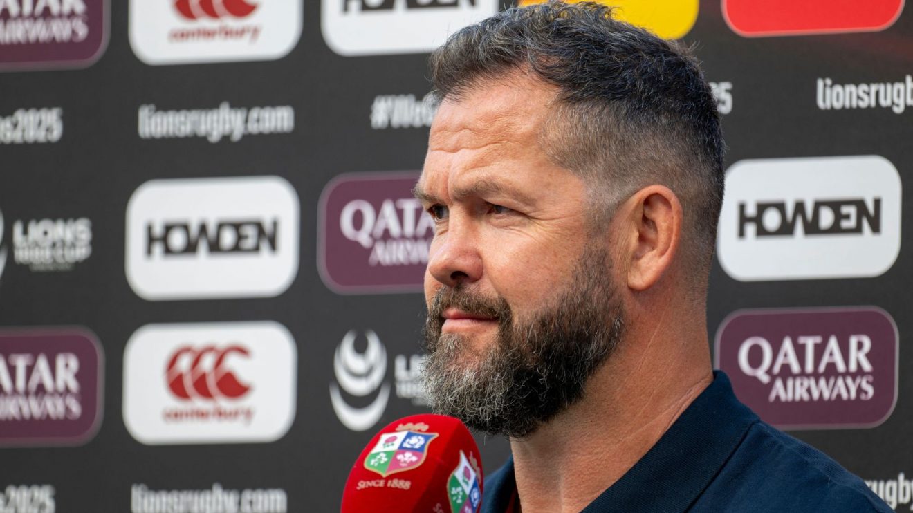 Andy Farrell in a press conference during the 2025 British and Irish Lions series in Australia