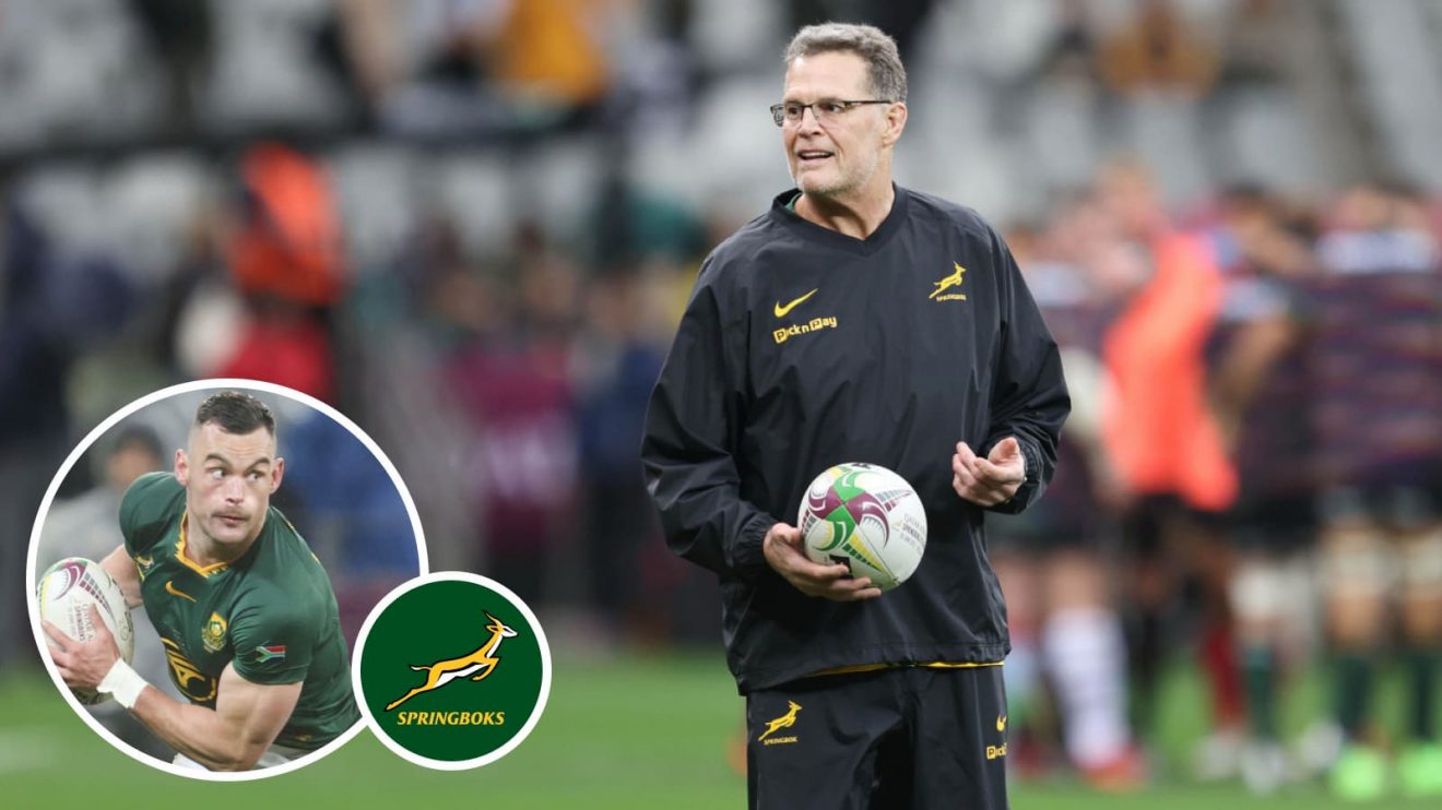 Springboks head coach Rassie Erasmus reacts to Barbarians result.