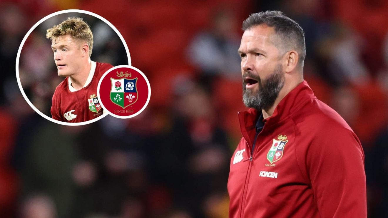British and Irish Lions head coach Andy Farrell and fly-half Fin Smith (inset).