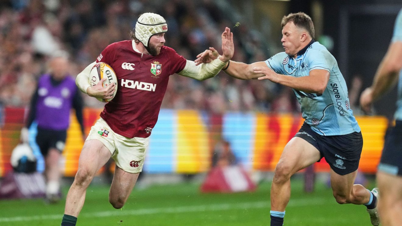 Mack Hansen for the British and Irish Lions against Waratahs.