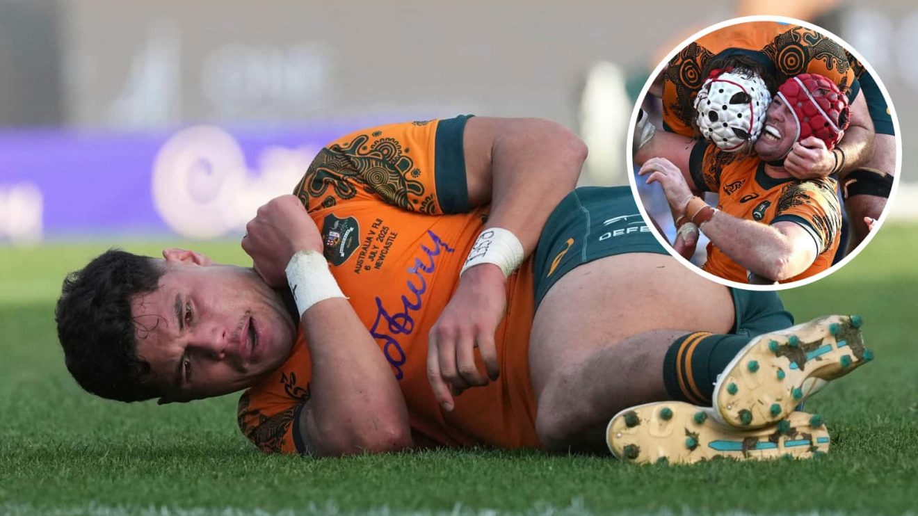 Wallabies fly-half Noah Lolesio and captain Harry Wilson.