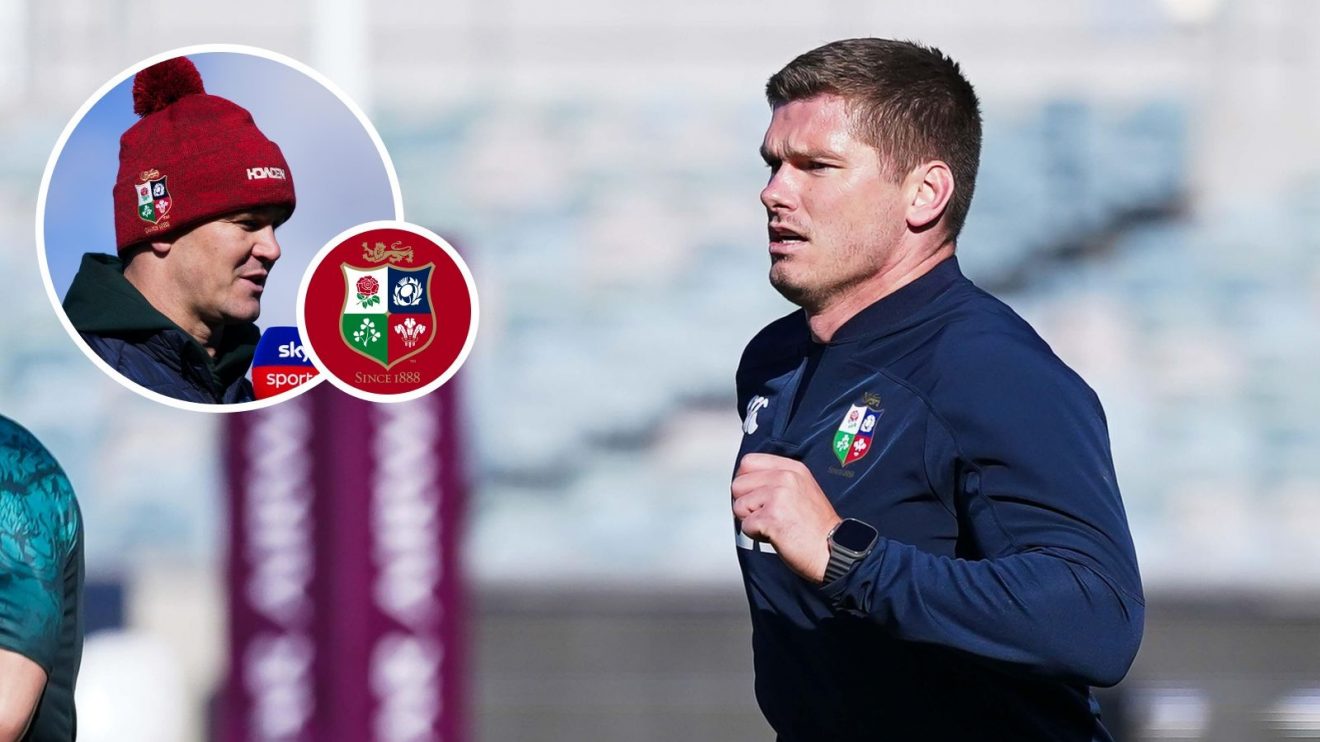 A two layered image of Owen Farrell and Johnny Sexton