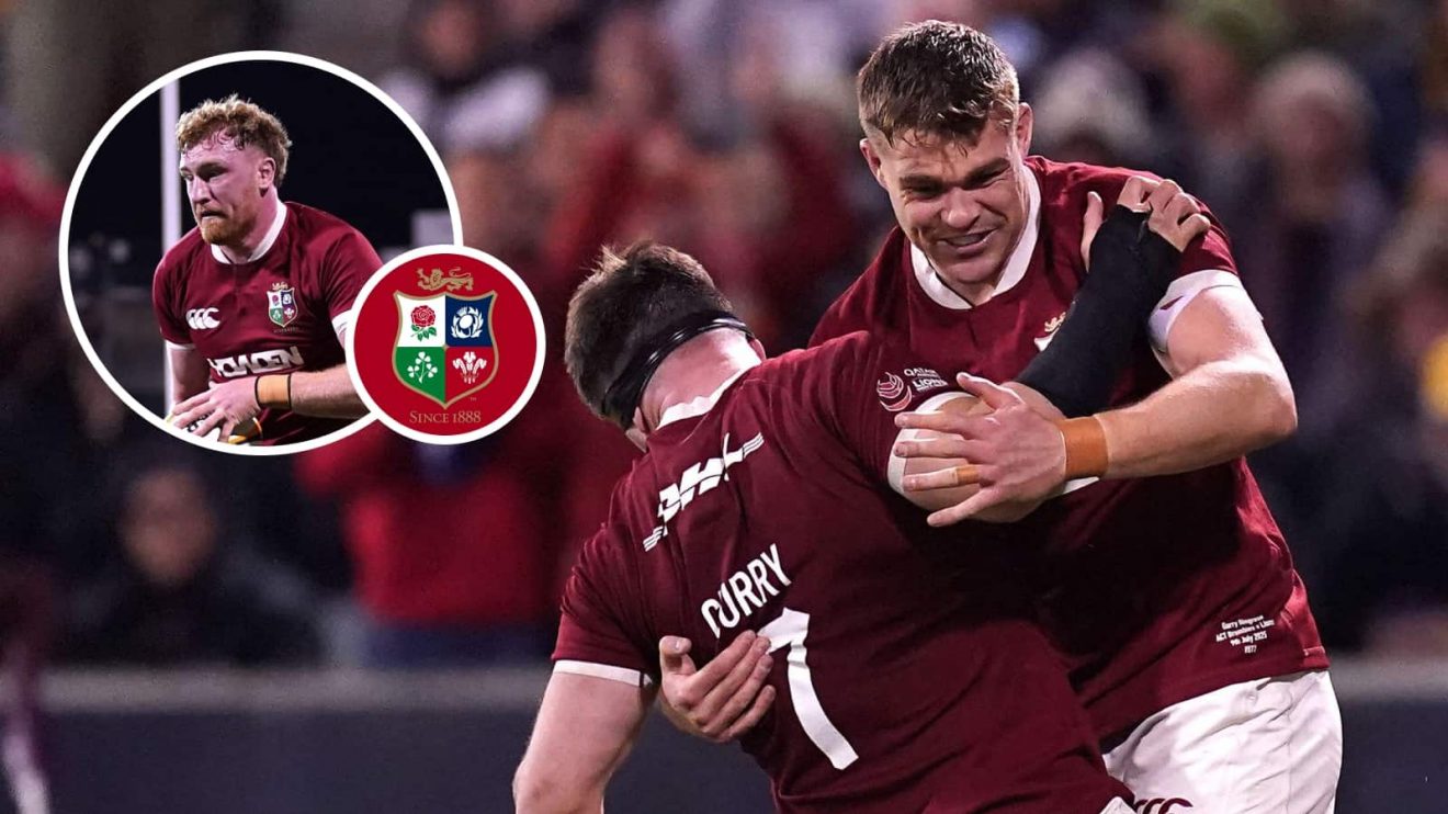 British and Irish Lions player Garry Ringrose, Tom Curry and Ollie Chessum