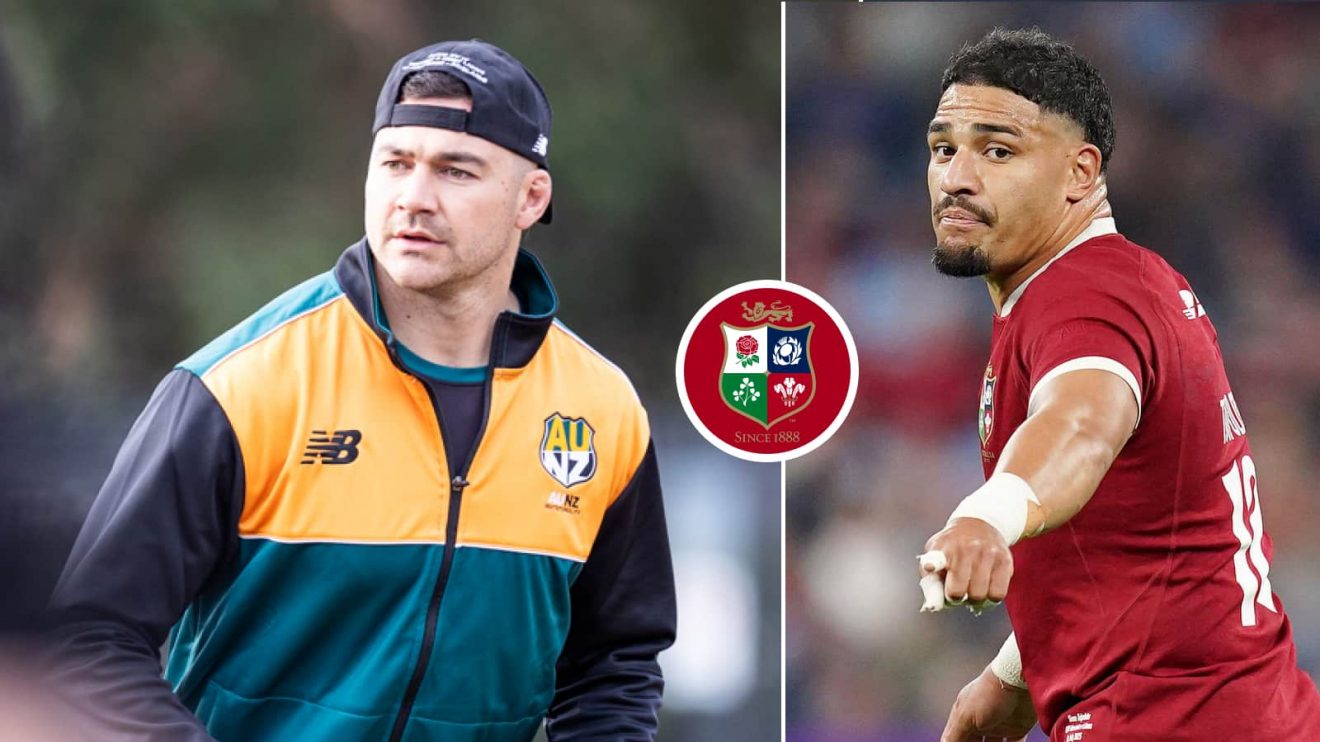 AUNZ XV co-captain David Havili and British and Irish Lions centre Sione Tuipulotu.