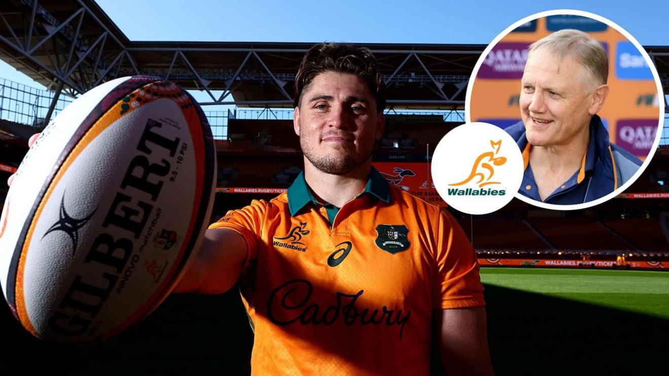 James O'Connor and an inset of Wallabies head coach Joe Schmidt.