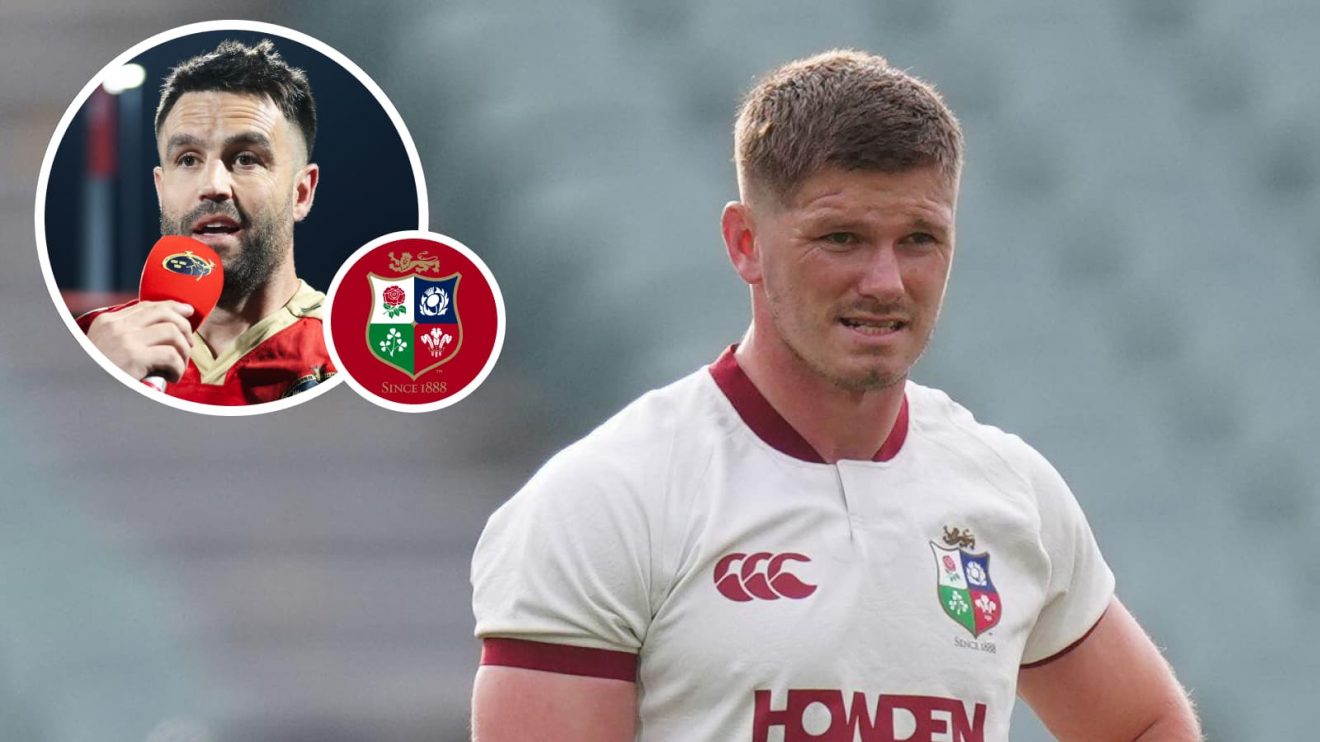 British and Irish Lions fly-half Owen Farrell and an inset of Conor Murray.