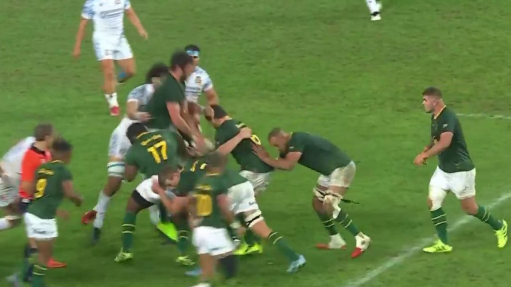 Marco van Staden (6) rips the ball from Ruan Nortje
