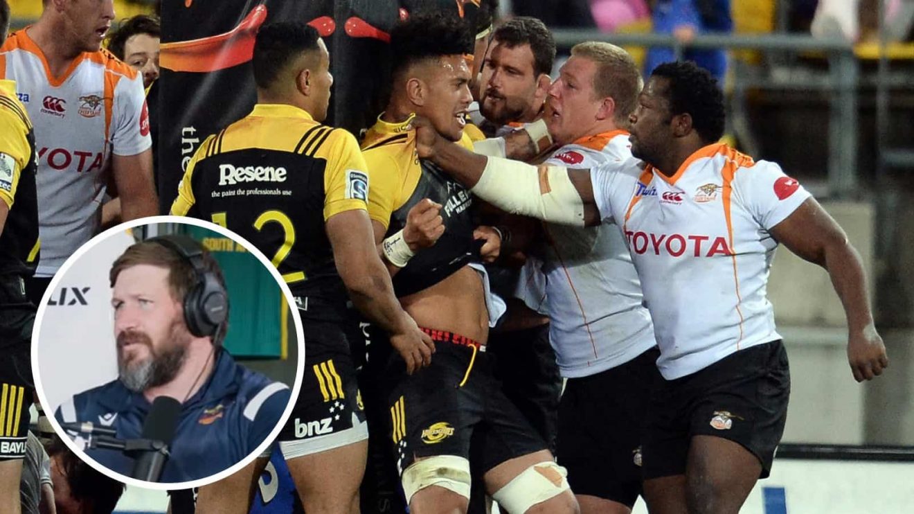 Cheetahs playing in Super Rugby in 2017 and Springboks great Frans Steyn (inset).