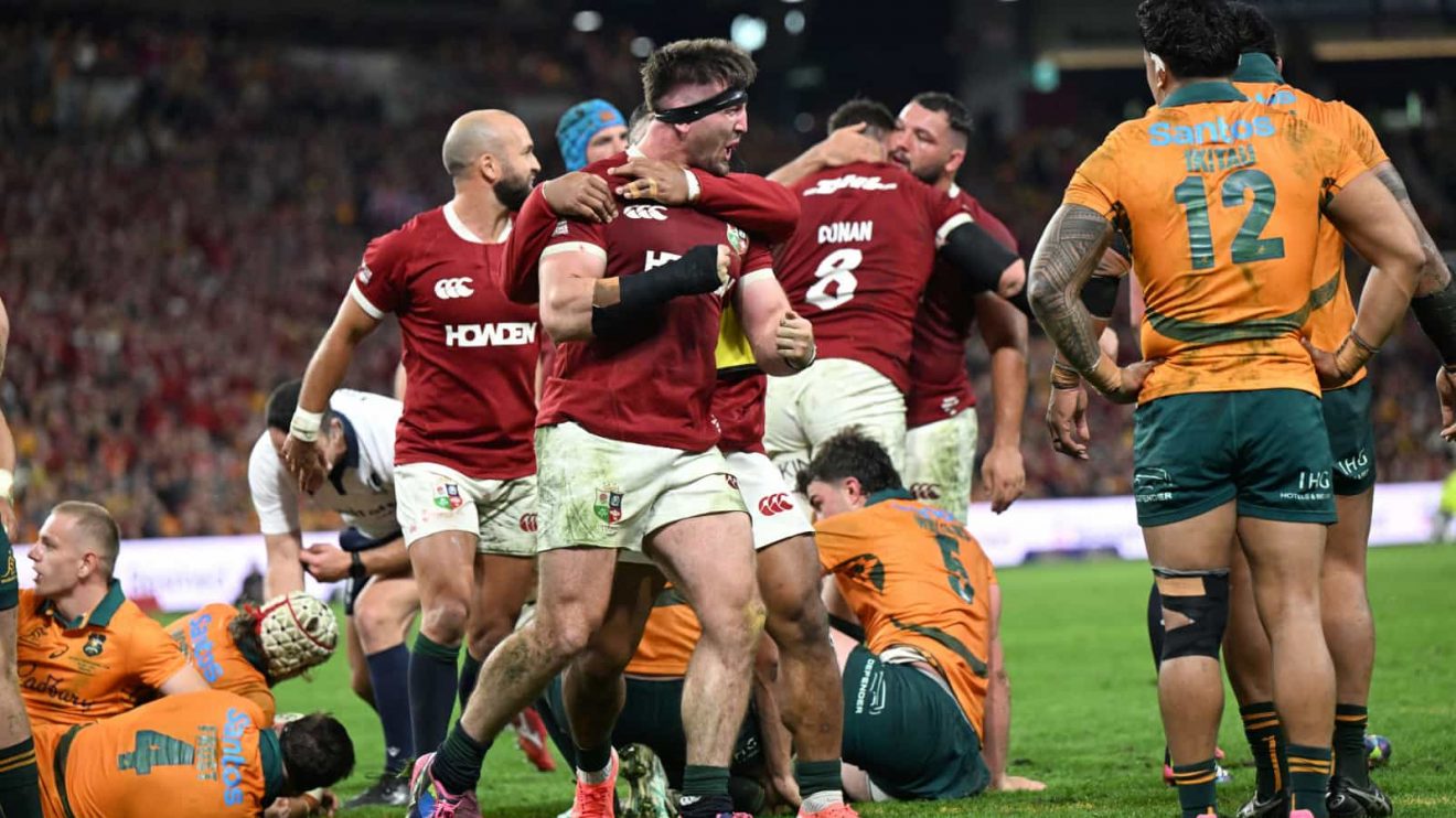 Tom Curry try for British and Irish Lions v Australia 2025.