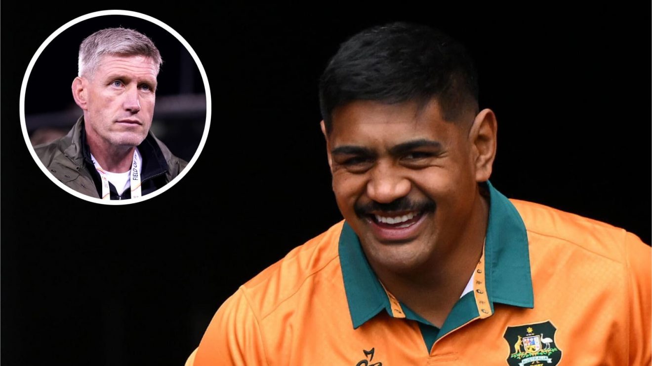 Wallabies lock Will Skelton and an inset of La Rochelle boss Ronan O'Gara