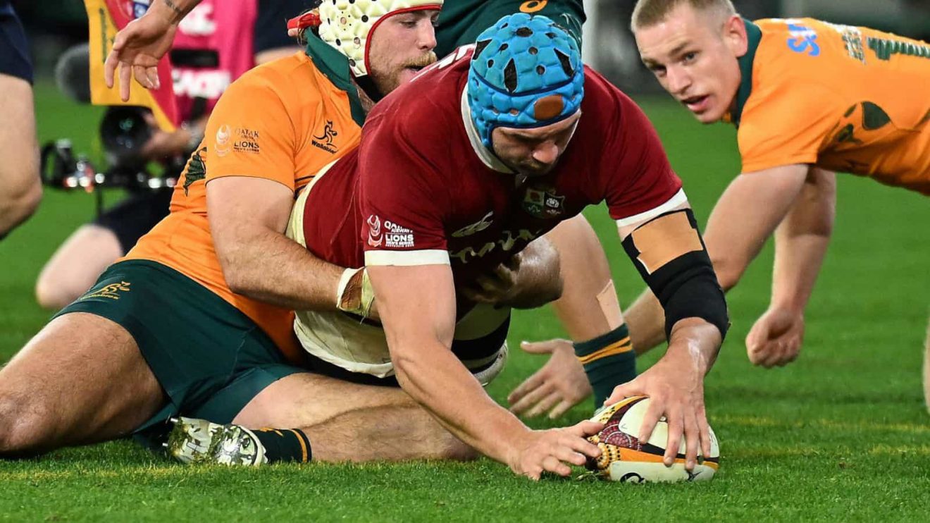 Tadhg Beirne scoring for British and Irish Lions v Wallabies in second Test.