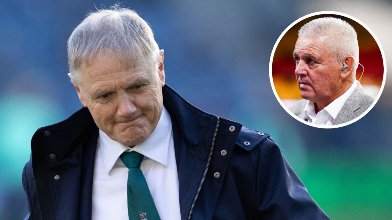 Wallabies head coach Joe Schmidt and former British and Irish Lions boss Warren Gatland (inset).