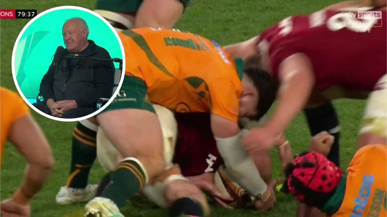 Jac Morgan's clear-out on Carlo Tizzano and an inset of ex-ref Owen Doyle.