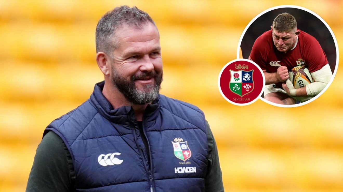 British and Irish Lions head coach Andy Farrell and prop Tadhg Furlong (inset), who makes ninths successive Test start for touring team.