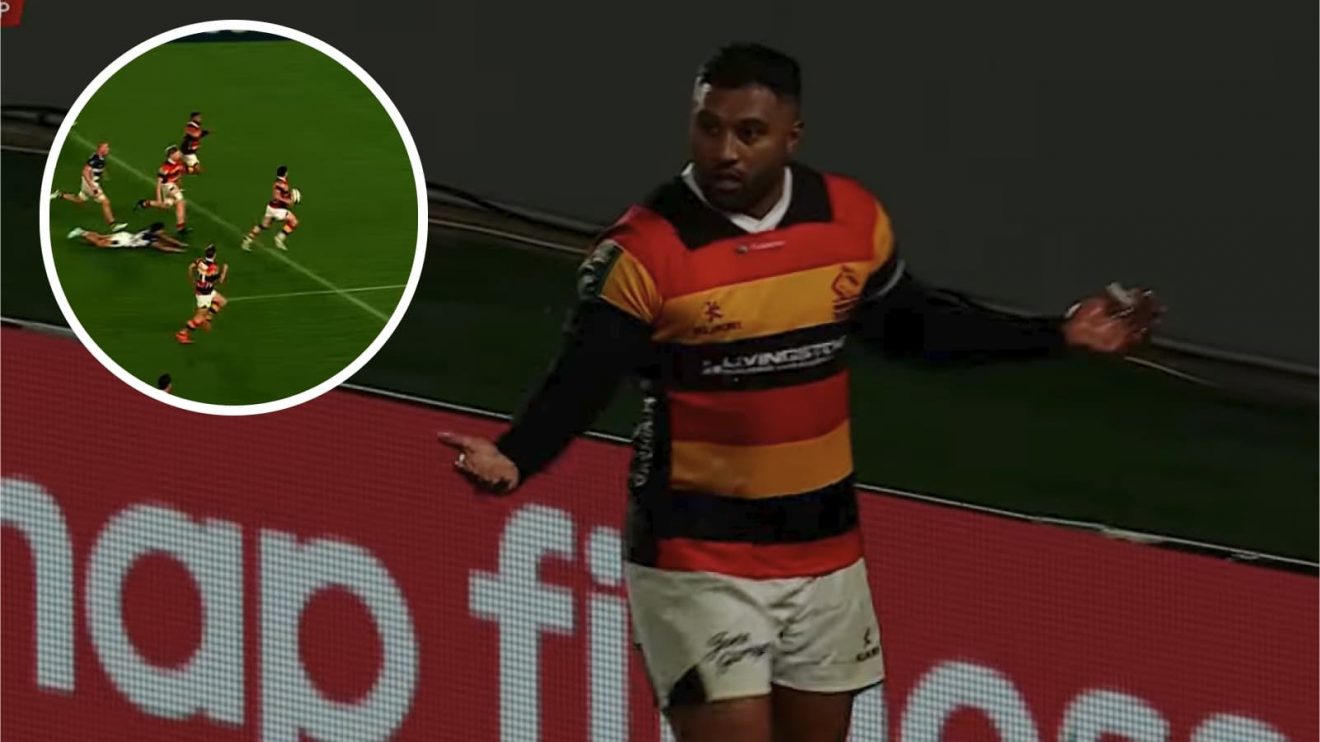 Ex-All Blacks fly-half Lima Sopoaga after scoring for Waikato in the NPC.