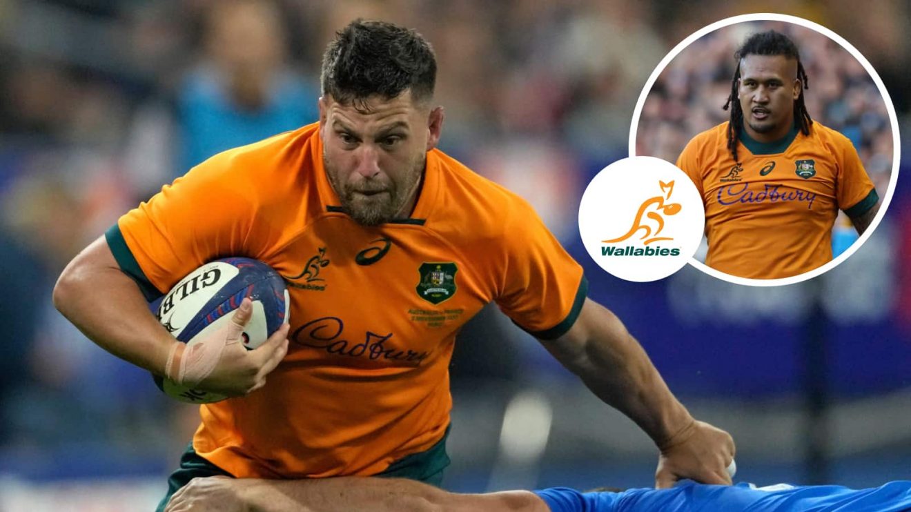 Wallabies hookers Dave Porecki and Brandon Paenga-Amosa.