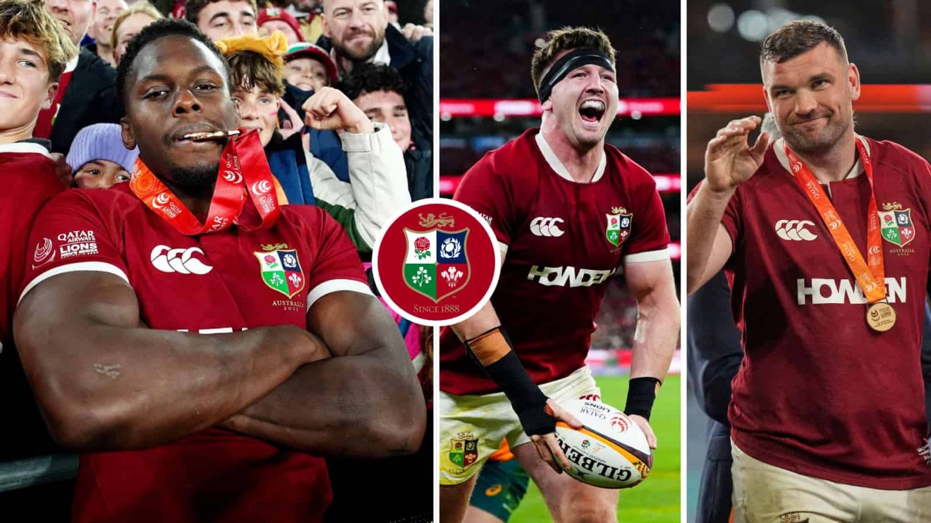 British and Irish Lions forwards Maro Itoje, Tom Curry and Tadhg Beirne.
