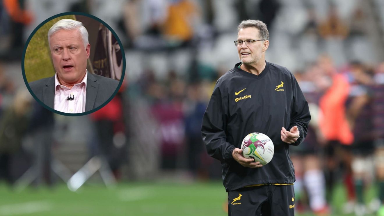 Springboks head coach Rassie Erasmus and outspoken pundit Matt Williams (inset).