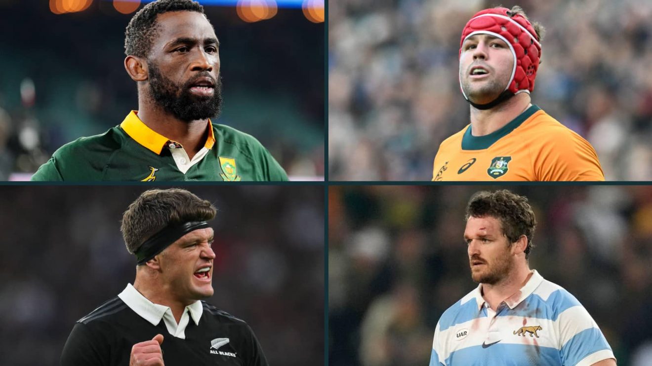 Rugby Championship captains Siya Kolisi (Springboks), Harry Wilson (Wallabies), Scott Barrett (All Blacks) and Julian Montoya (Los Pumas).