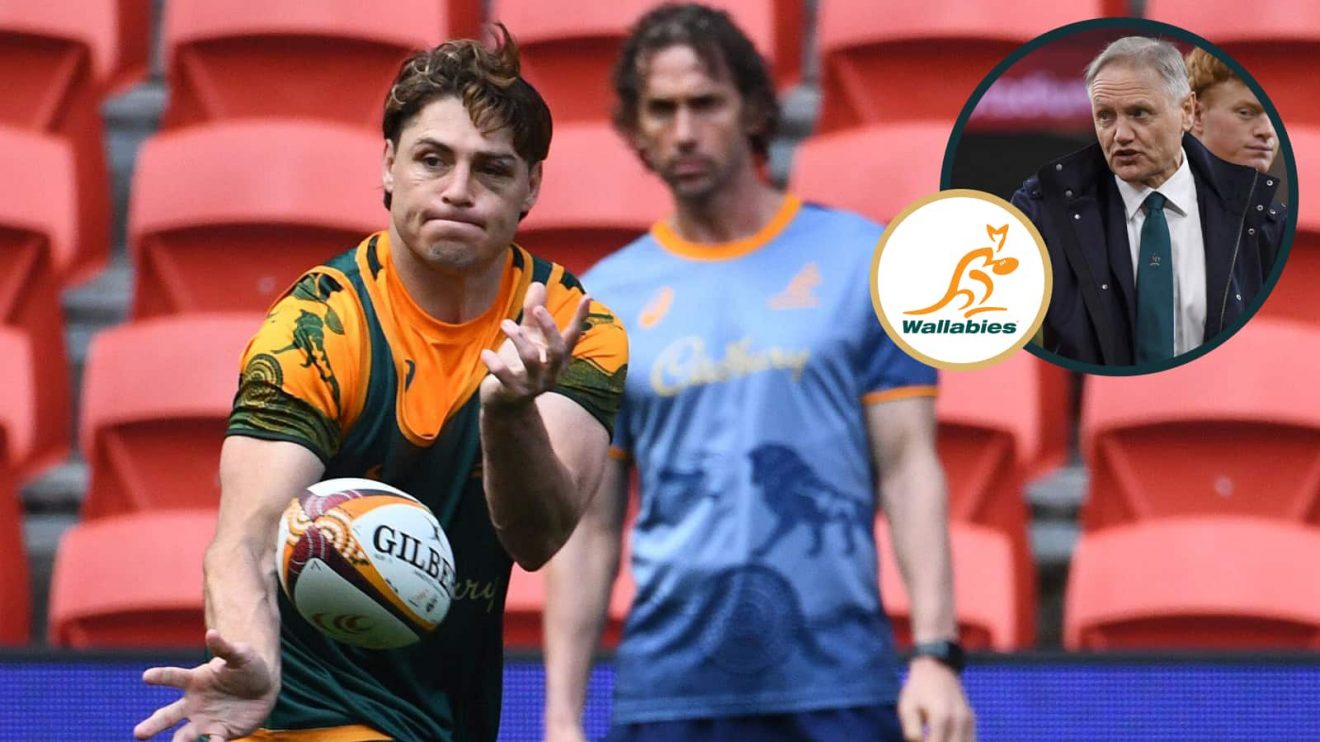 Fly-half James O'Connor in training and Wallabies head coach Joe Schmidt (inset).