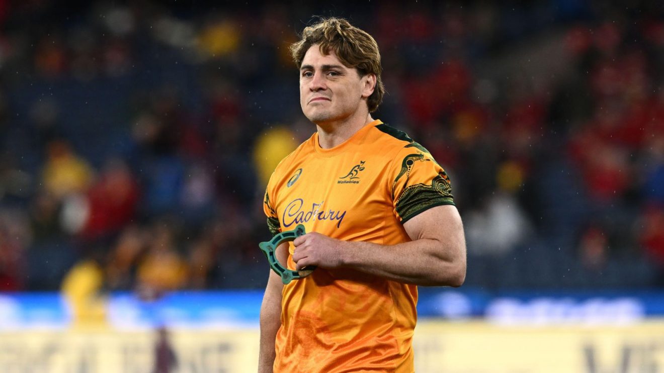 James O'Connor joining in a warm-up against the British and Irish Lions