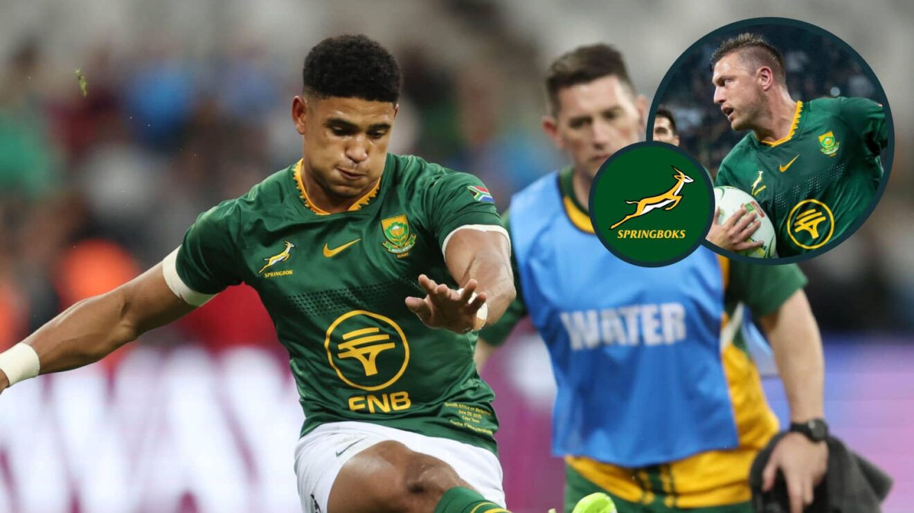 Springboks playmakers Sacha Feinberg-Mngomezulu and Handre Pollard.
