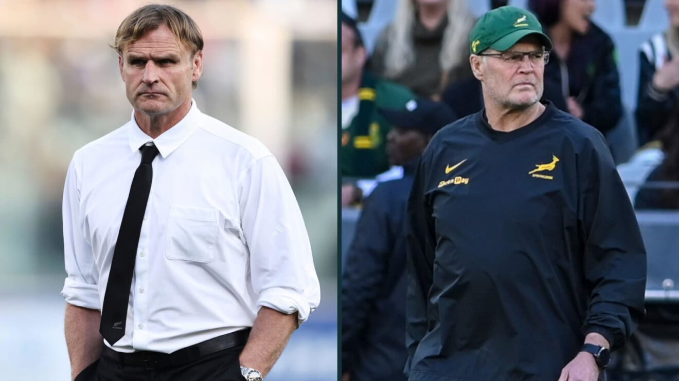 Scott Robertson and Rassie Erasmus face off in two All Blacks v Springboks fixtures.