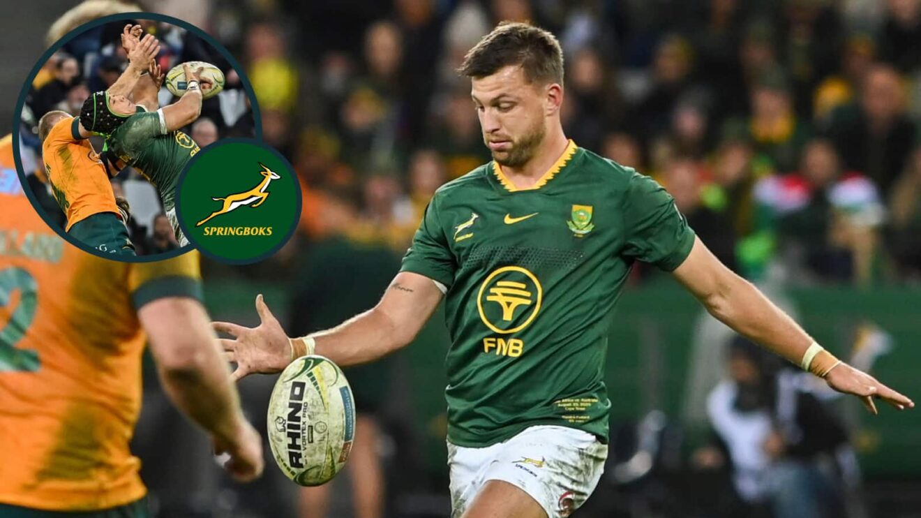 Springboks fly-half Handre Pollard and an inset of Cheslin Kolbe.