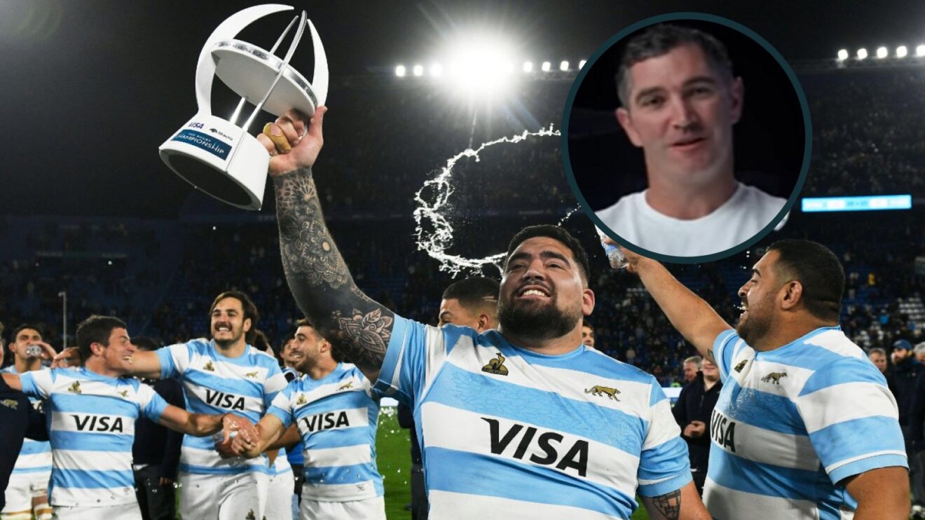 Los Pumas players and Stephen Donald image