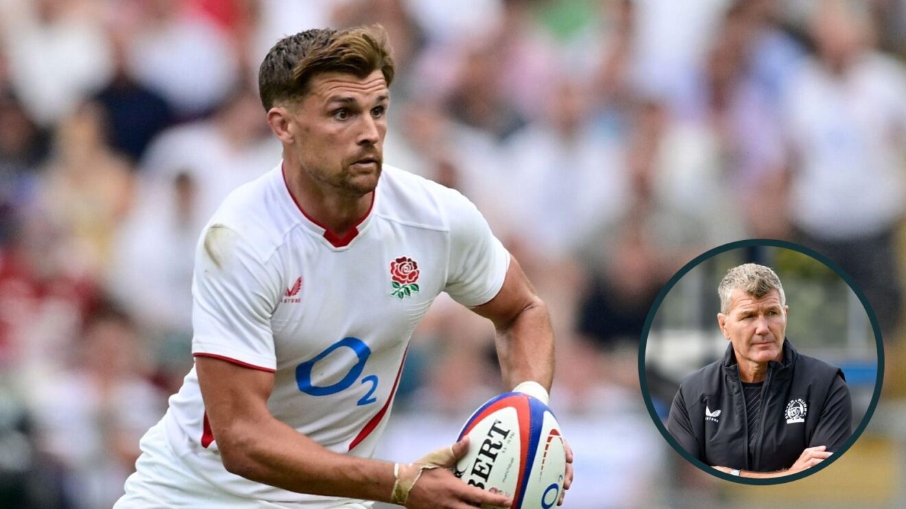 A two layered image of Henry Slade and Rob Baxter
