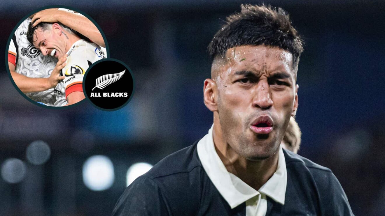 All Blacks wing Rieko Ioane and his replacement for the Springboks clash in Wellington, Leroy Carter (inset).