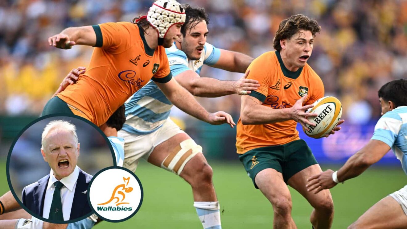 Wallabies fly-half James O'Connor against Argentina, and head coach Joe Schmidt (inset).