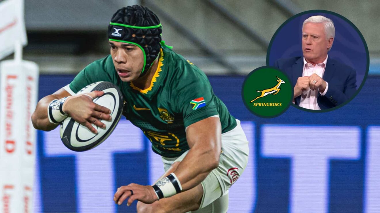 Springboks winger Cheslin Kolbe and an inset of ex-Scotland boss Matt Williams.