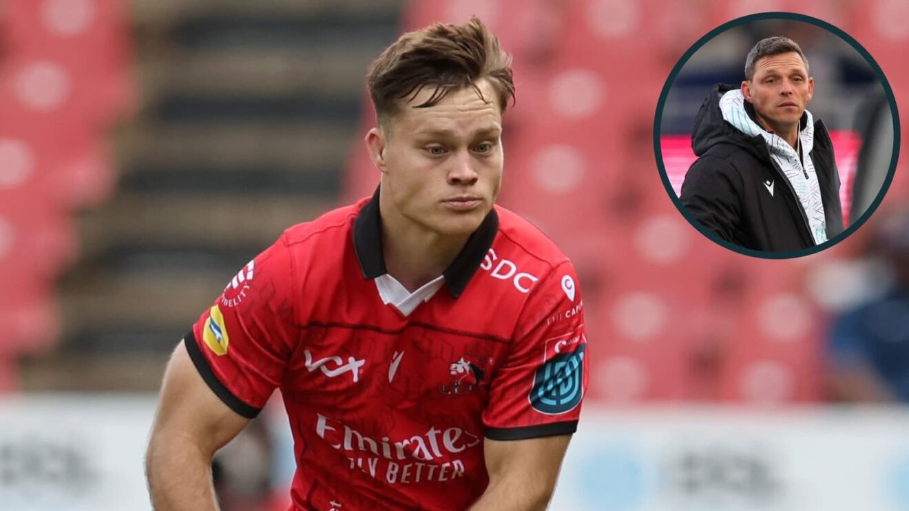 Springboks full-back Quan Horn and an inset of Lions boss Ivan van Rooyen.