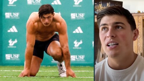 Louis Rees-Zammit highlights differences between rugby and NFL as Welsh star claims he’s ‘QUICKER’ than before