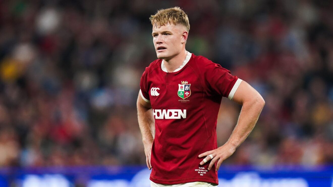 Fin Smith in action for the British and Irish Lions this summer