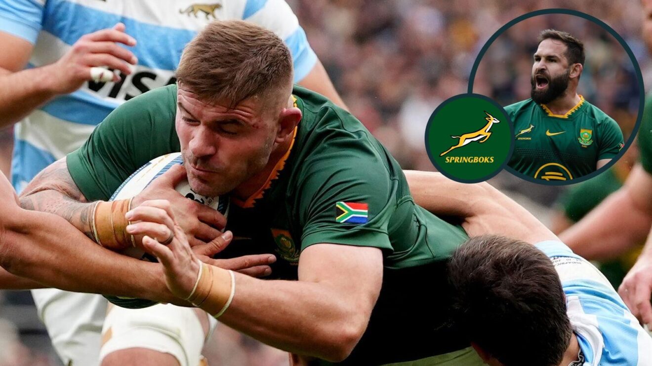 A two layered image of Malcolm Marx and Cobus Reinach