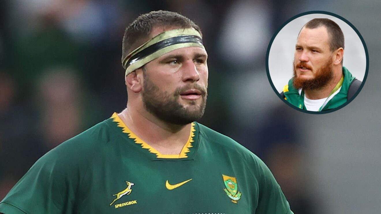 Springboks forwards Thomas du Toit and Marnus van der Merwe.