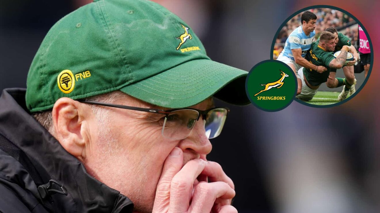Springboks head coach Rassie Erasmus and an inset of Malcolm Marx.
