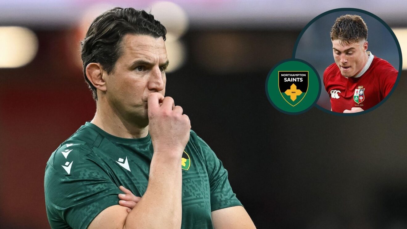 A two layered image of Phil Dowson and Tommy Freeman