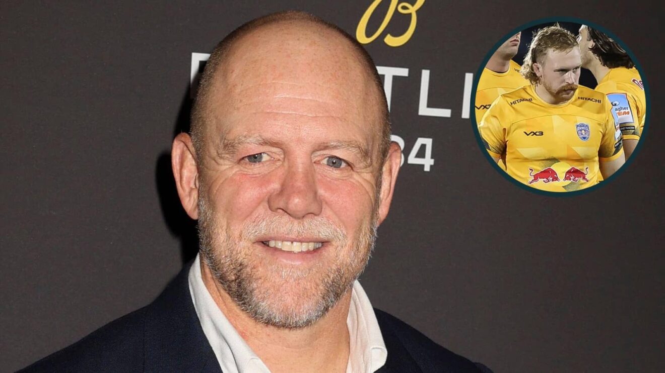 Ex-England centre Mike Tindall and and Newcastle Red Bull players.