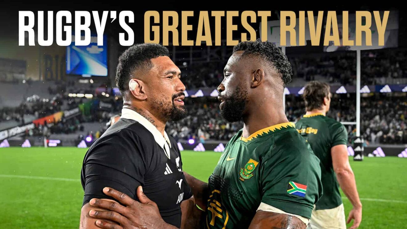Rugby's Greatest Rivalry: All Blacks star Ardie Savea and Springboks captain Siya Kolisi.