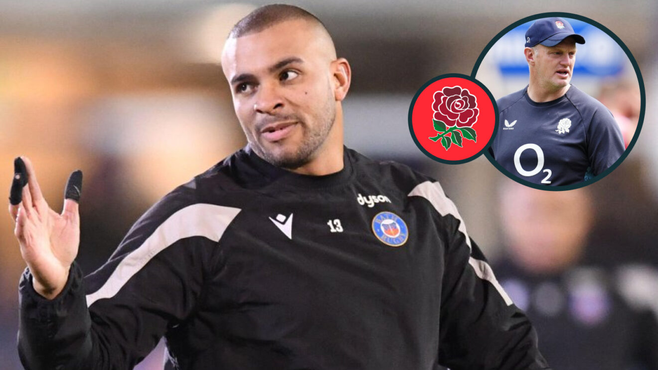 Former England and Bath centre Jonathan Joseph and Red Rose attack coach Lee Blackett (inset).