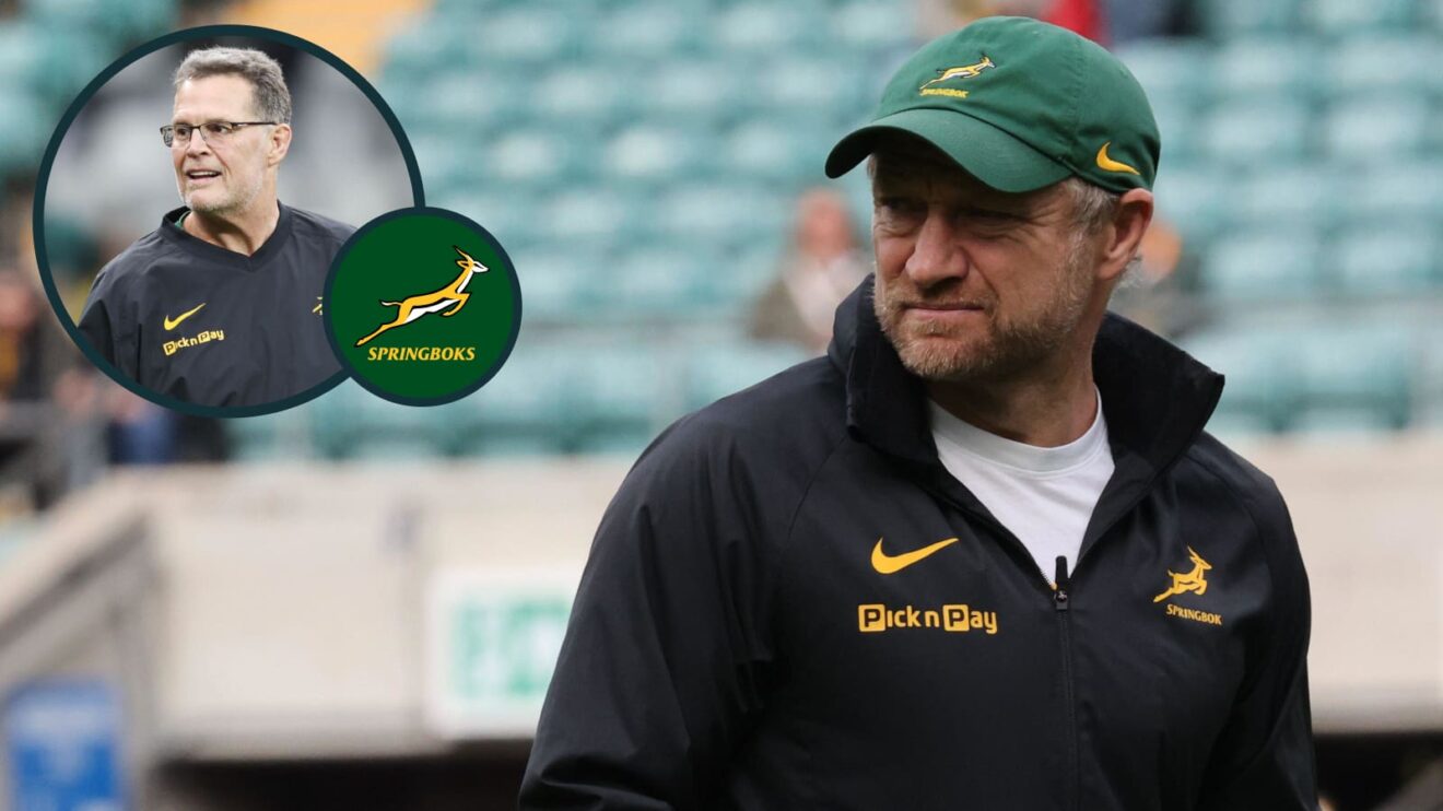 Springboks attack coach Tony Brown and his boss, Rassie Erasmus (inset).