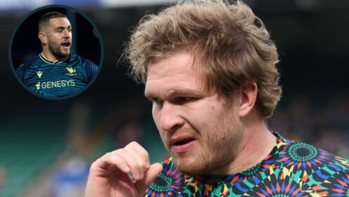 Bulls and Springboks front rower Jan-Hendrik Wessels and an inset of Connacht's Josh Murphy