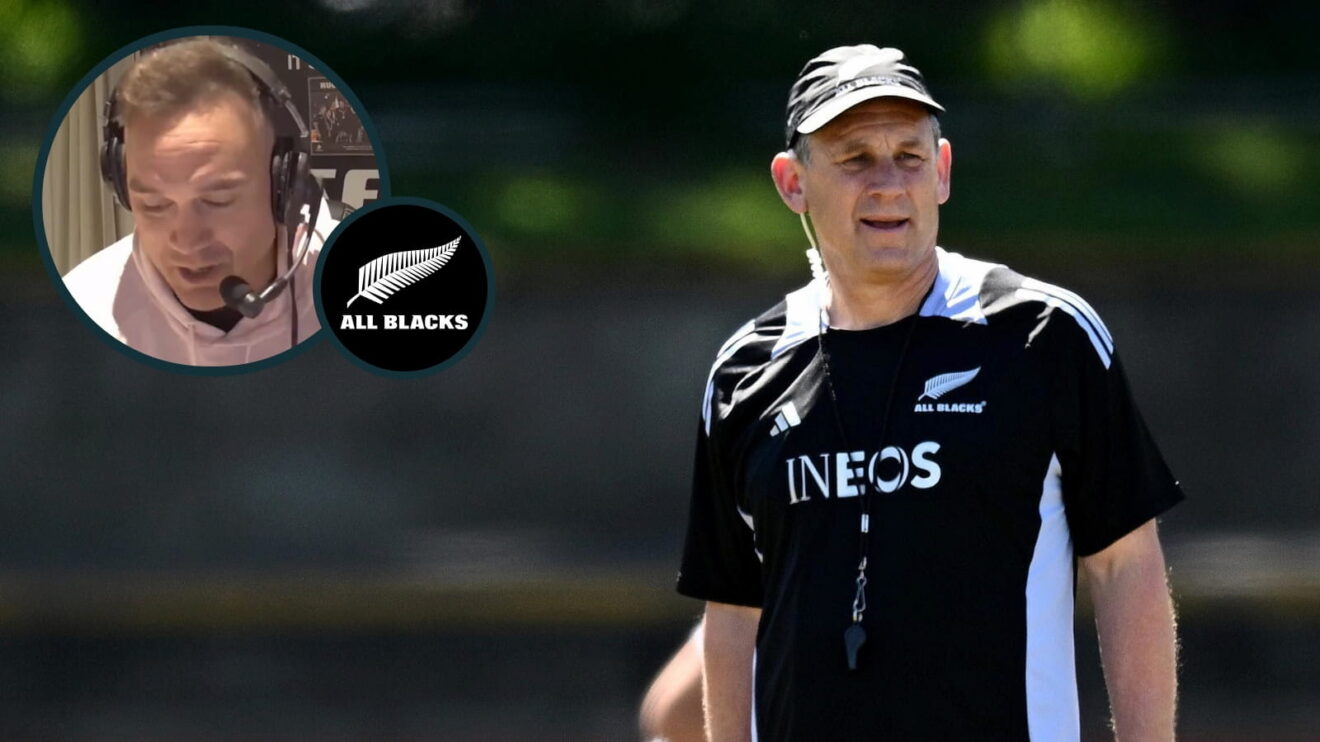 All Blacks coach Jason Holland and former back three star Israel Dagg (inset).