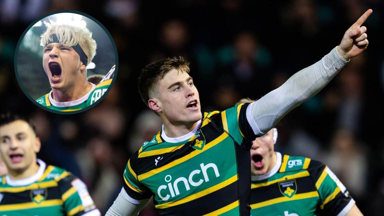Northampton Saints stars Tommy Freeman and Henry Pollock.
