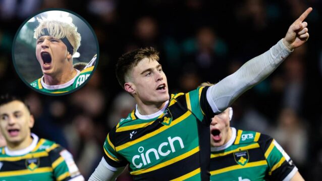 Northampton Saints stars Tommy Freeman and Henry Pollock.